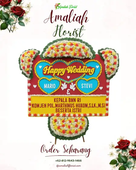 Papan Bunga Pernikahan Cekel